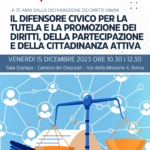 Il 15 dicembre presso la Camera dei Deputati la difesa civica italiana celebra i 75 Anni dalla Dichiarazione dei Diritti Umani.
